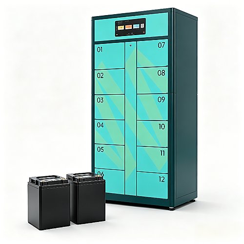 12-bay battery swapping cabinet
