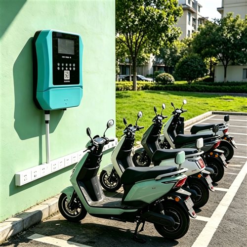 Ten-way electric scooter charging station